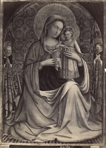 Hanfstaengl — Beato Angelico - sec. XV - Madonna con Bambino, san Domenico e san Pietro Martire — insieme